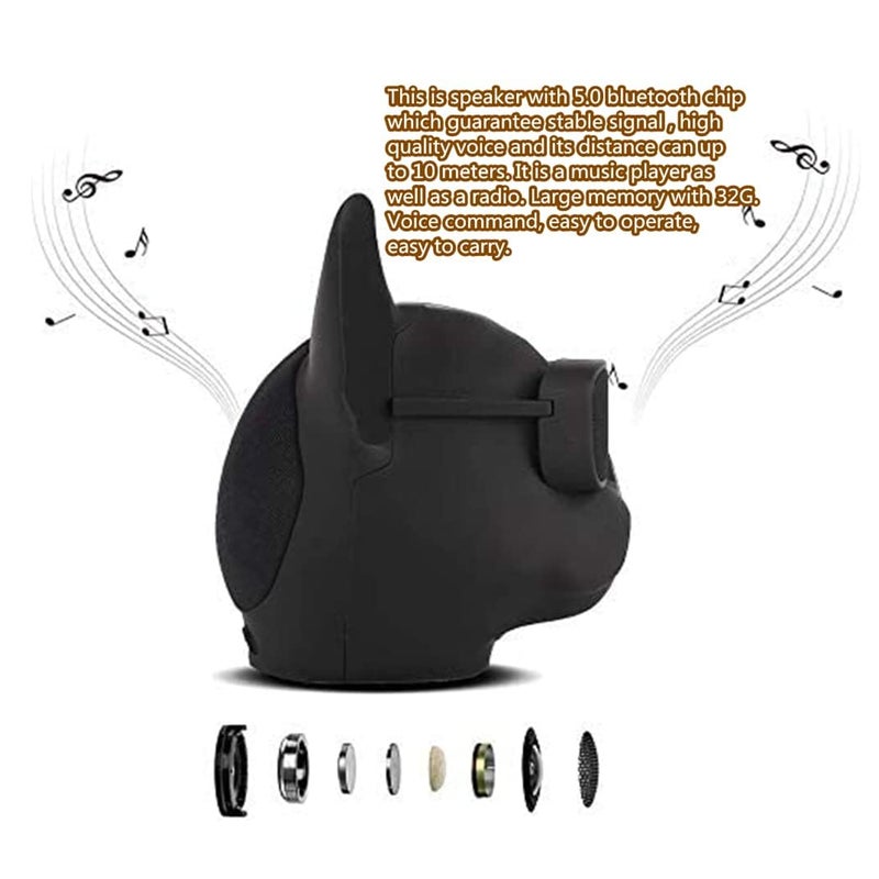 PUSOKEI Wireless French Bulldog Mini Outdoor Portable Speaker with Stereo Super Bass, Personalized Cool Speaker for Home Party, Cafe, Bar - Image 5